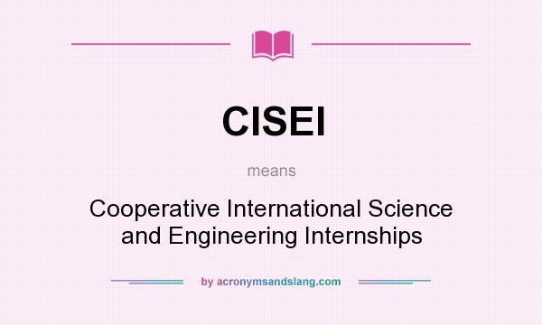 What does CISEI mean? It stands for Cooperative International Science and Engineering Internships