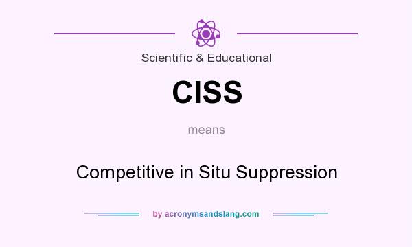 What does CISS mean? It stands for Competitive in Situ Suppression