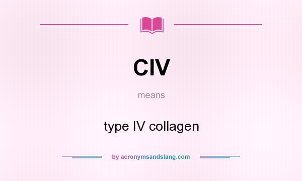What does CIV mean? It stands for type IV collagen