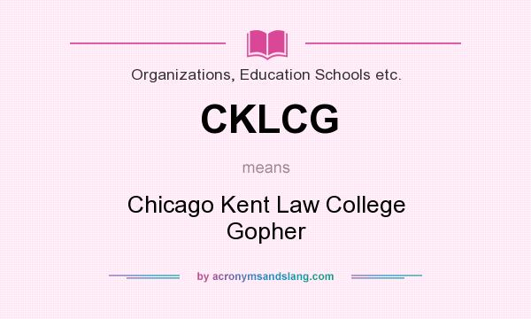 What does CKLCG mean? It stands for Chicago Kent Law College Gopher