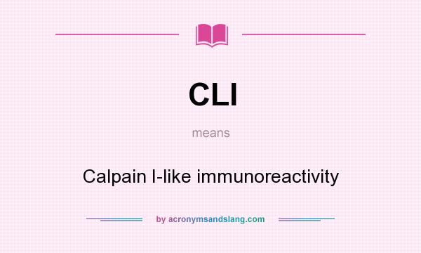 What does CLI mean? It stands for Calpain I-like immunoreactivity