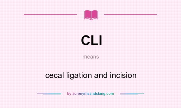 What does CLI mean? It stands for cecal ligation and incision