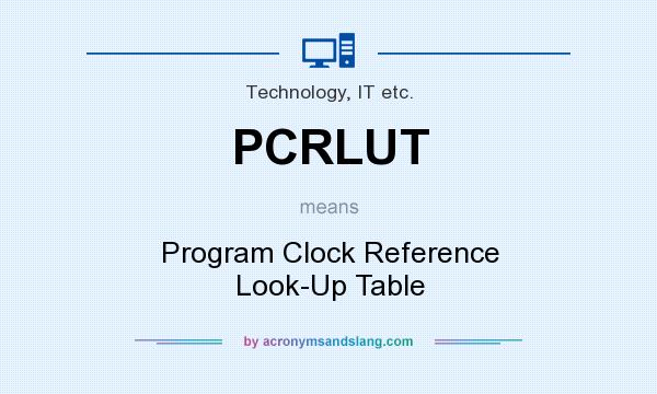 What does PCRLUT mean? It stands for Program Clock Reference Look-Up Table