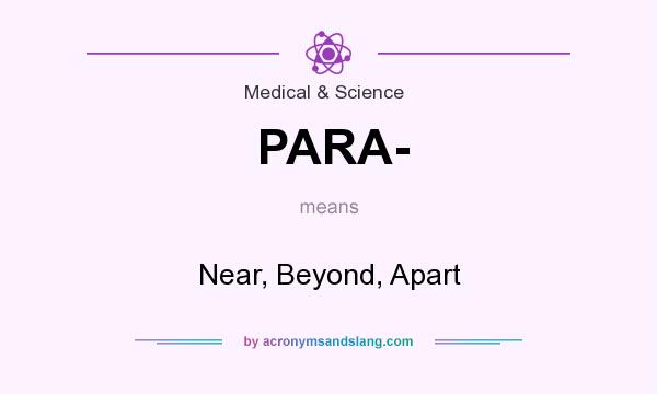 What does PARA- mean? It stands for Near, Beyond, Apart