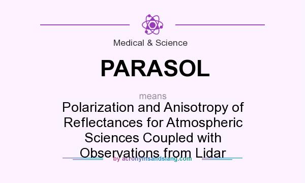 What does PARASOL mean? It stands for Polarization and Anisotropy of Reflectances for Atmospheric Sciences Coupled with Observations from Lidar