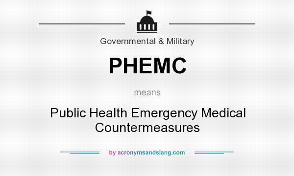 What does PHEMC mean? It stands for Public Health Emergency Medical Countermeasures