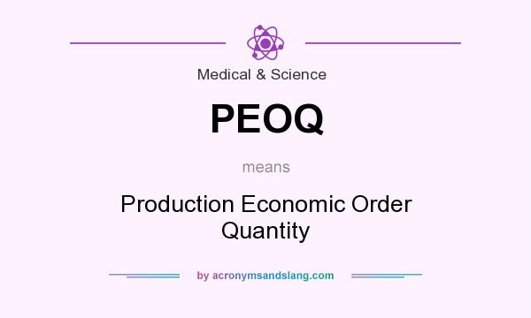 What does PEOQ mean? It stands for Production Economic Order Quantity