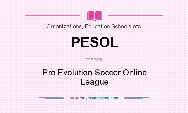 What does PESOL mean? It stands for Pro Evolution Soccer Online League