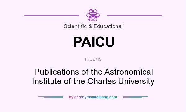 What does PAICU mean? It stands for Publications of the Astronomical Institute of the Charles University