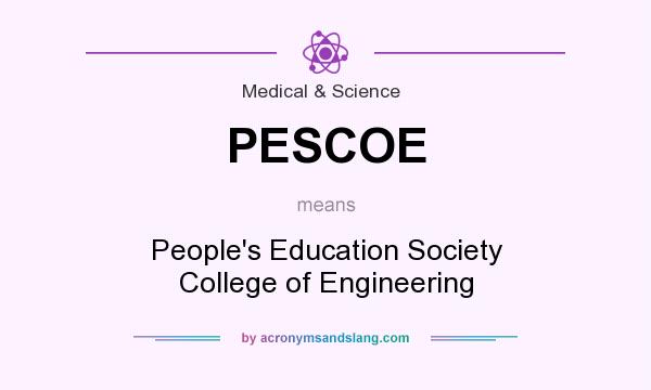What does PESCOE mean? It stands for People`s Education Society College of Engineering