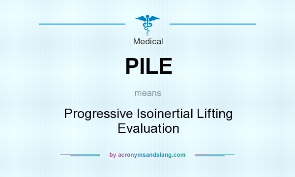 What does PILE mean? It stands for Progressive Isoinertial Lifting Evaluation