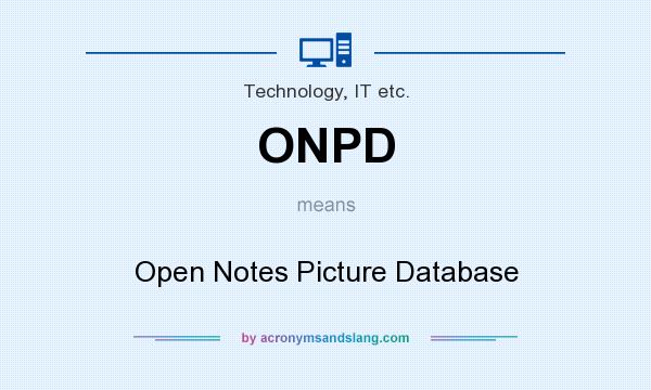What does ONPD mean? It stands for Open Notes Picture Database