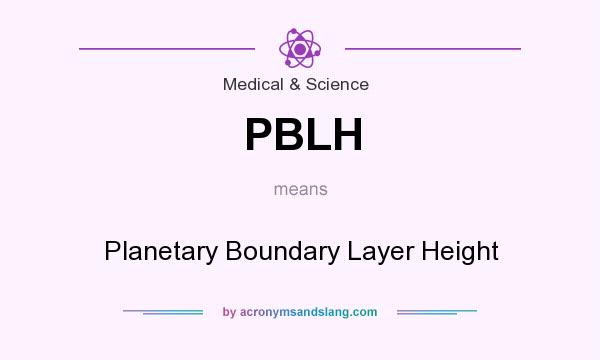 What does PBLH mean? It stands for Planetary Boundary Layer Height