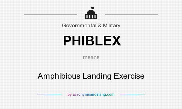 What does PHIBLEX mean? It stands for Amphibious Landing Exercise