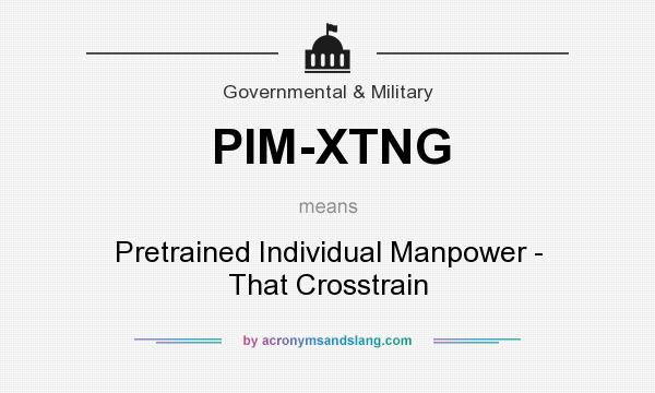What does PIM-XTNG mean? It stands for Pretrained Individual Manpower - That Crosstrain