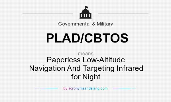 What does PLAD/CBTOS mean? It stands for Paperless Low-Altitude Navigation And Targeting Infrared for Night