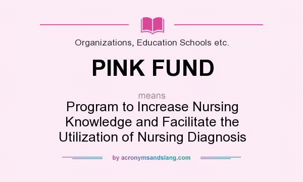 What does PINK FUND mean? It stands for Program to Increase Nursing Knowledge and Facilitate the Utilization of Nursing Diagnosis