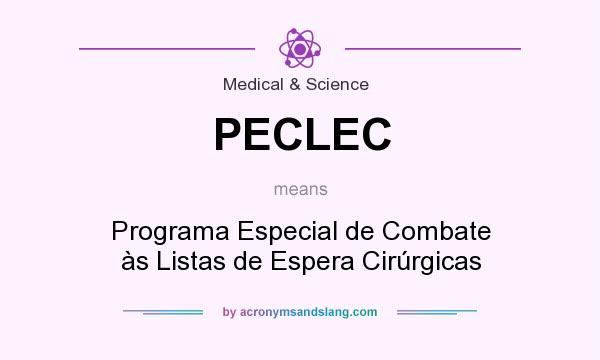 What does PECLEC mean? It stands for Programa Especial de Combate às Listas de Espera Cirúrgicas