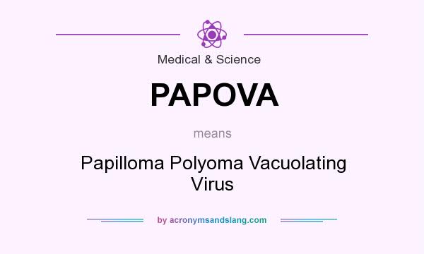 What does PAPOVA mean? It stands for Papilloma Polyoma Vacuolating Virus