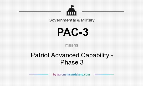 What does PAC-3 mean? It stands for Patriot Advanced Capability - Phase 3