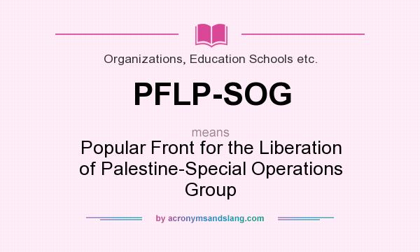 What does PFLP-SOG mean? It stands for Popular Front for the Liberation of Palestine-Special Operations Group