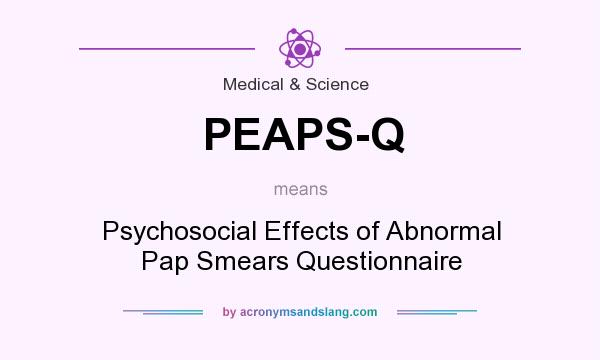What does PEAPS-Q mean? It stands for Psychosocial Effects of Abnormal Pap Smears Questionnaire