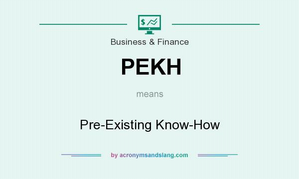 What does PEKH mean? It stands for Pre-Existing Know-How