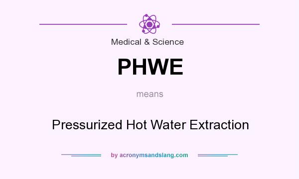 What does PHWE mean? It stands for Pressurized Hot Water Extraction