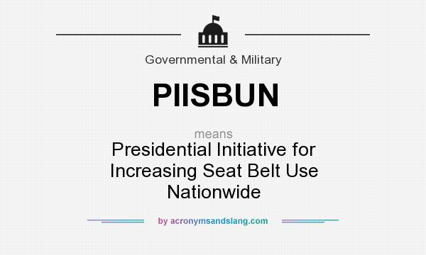 What does PIISBUN mean? It stands for Presidential Initiative for Increasing Seat Belt Use Nationwide