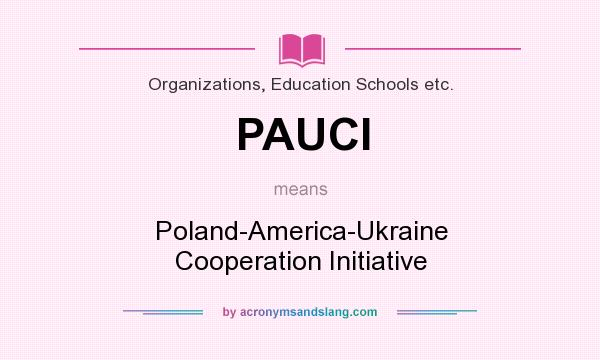 What does PAUCI mean? It stands for Poland-America-Ukraine Cooperation Initiative