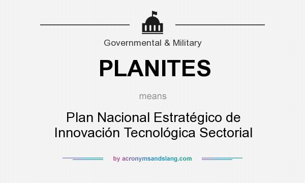 What does PLANITES mean? It stands for Plan Nacional Estratégico de Innovación Tecnológica Sectorial