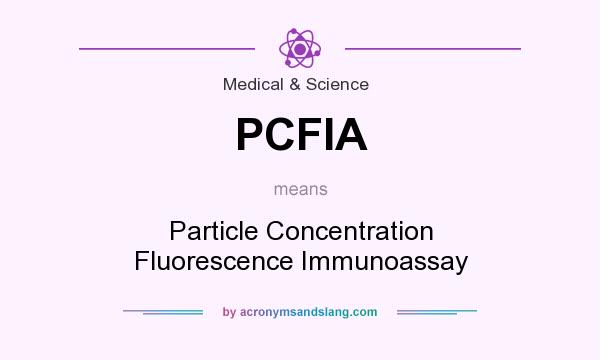 What does PCFIA mean? It stands for Particle Concentration Fluorescence Immunoassay