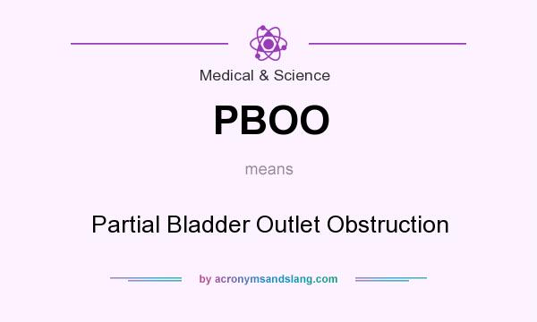 What does PBOO mean? It stands for Partial Bladder Outlet Obstruction