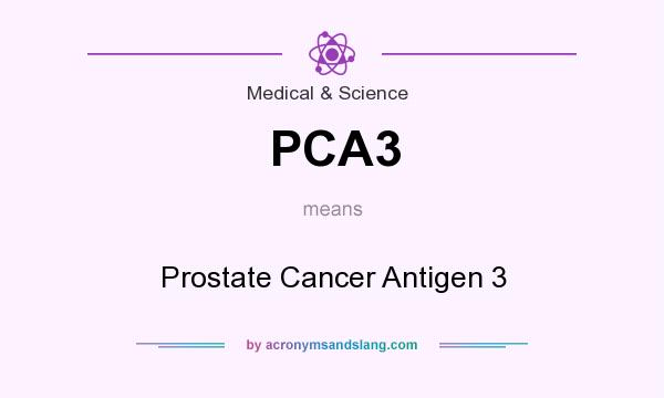 What does PCA3 mean? It stands for Prostate Cancer Antigen 3