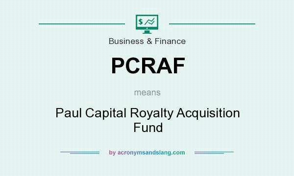 What does PCRAF mean? It stands for Paul Capital Royalty Acquisition Fund