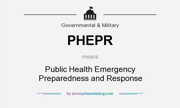 What does PHEPR mean? It stands for Public Health Emergency Preparedness and Response