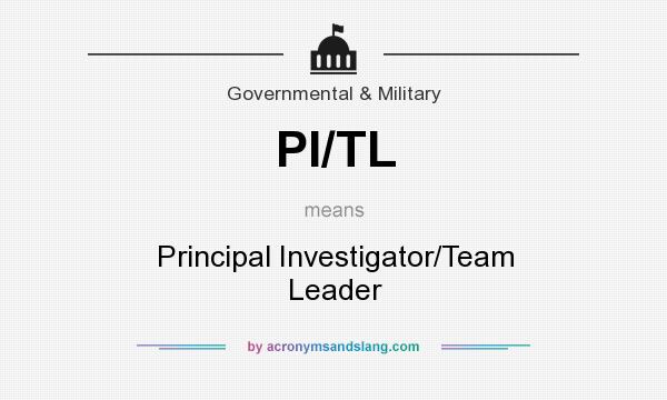 What does PI/TL mean? It stands for Principal Investigator/Team Leader