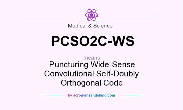 What does PCSO2C-WS mean? It stands for Puncturing Wide-Sense Convolutional Self-Doubly Orthogonal Code