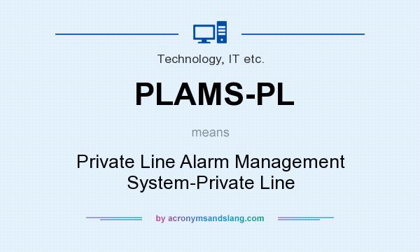What does PLAMS-PL mean? It stands for Private Line Alarm Management System-Private Line