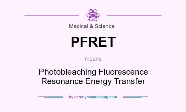 What does PFRET mean? It stands for Photobleaching Fluorescence Resonance Energy Transfer