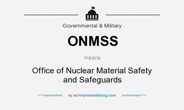 What does ONMSS mean? It stands for Office of Nuclear Material Safety and Safeguards