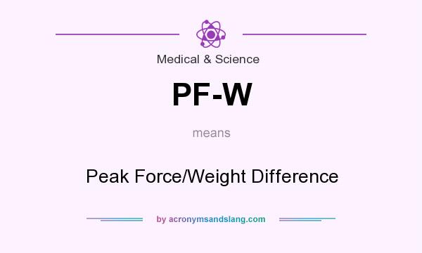 What does PF-W mean? It stands for Peak Force/Weight Difference