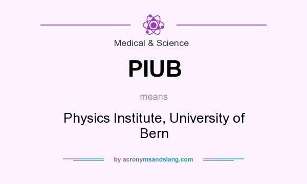 What does PIUB mean? It stands for Physics Institute, University of Bern
