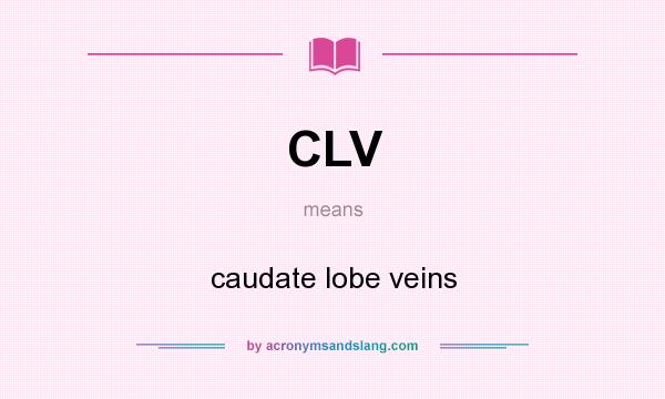 What does CLV mean? It stands for caudate lobe veins
