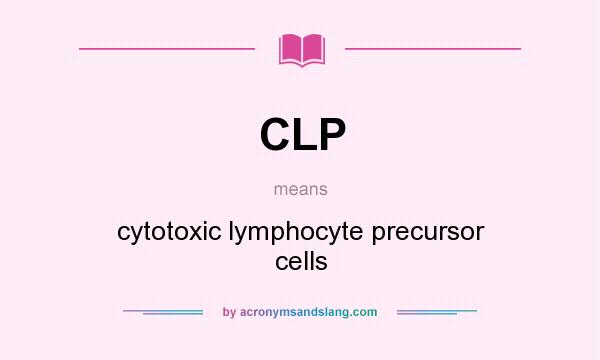 What does CLP mean? It stands for cytotoxic lymphocyte precursor cells