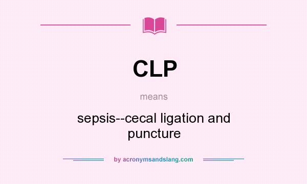 What does CLP mean? It stands for sepsis--cecal ligation and puncture