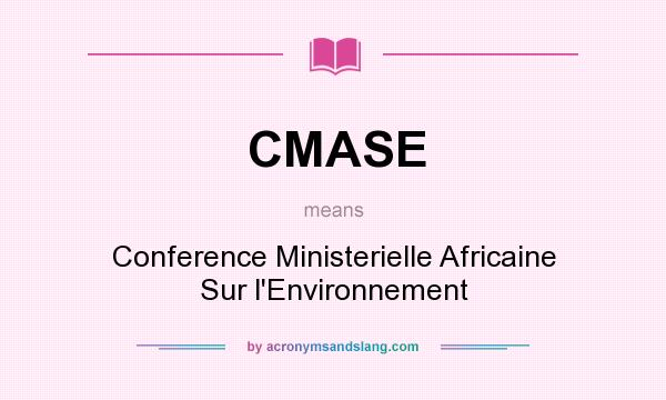 What does CMASE mean? It stands for Conference Ministerielle Africaine Sur l`Environnement