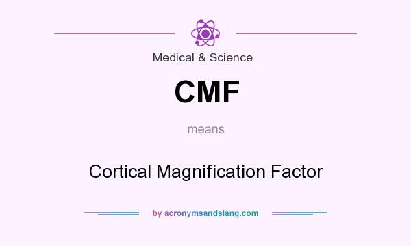 What does CMF mean? It stands for Cortical Magnification Factor