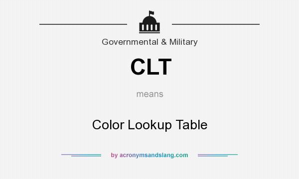 What does CLT mean? It stands for Color Lookup Table