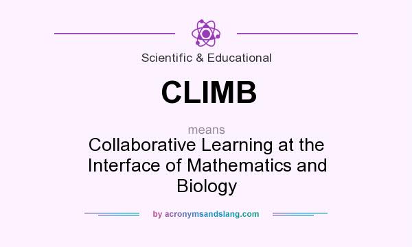 What does CLIMB mean? It stands for Collaborative Learning at the Interface of Mathematics and Biology